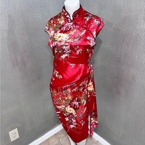 PrettyLittleThing Red Satin Dress